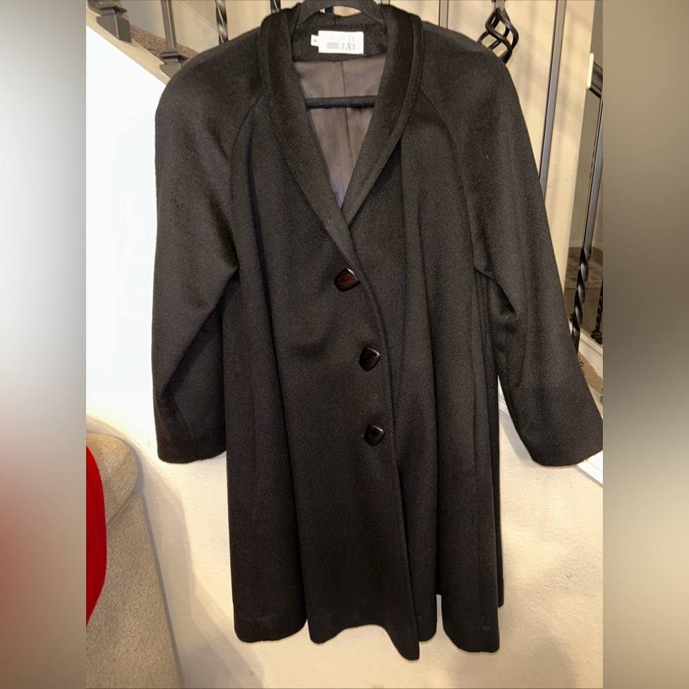 Vintage Leslie Fay Coat Trench Black